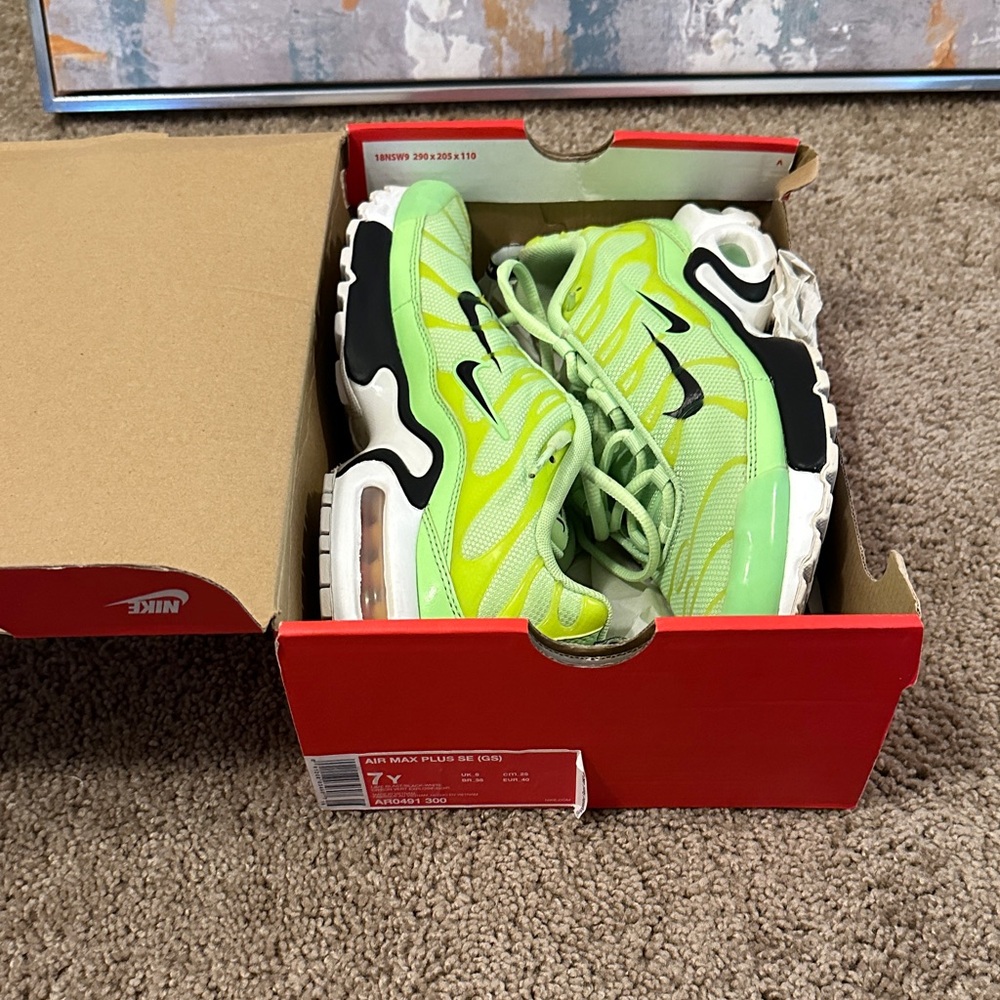 Nike Kids Air Max Plus Neon Green Sneakers